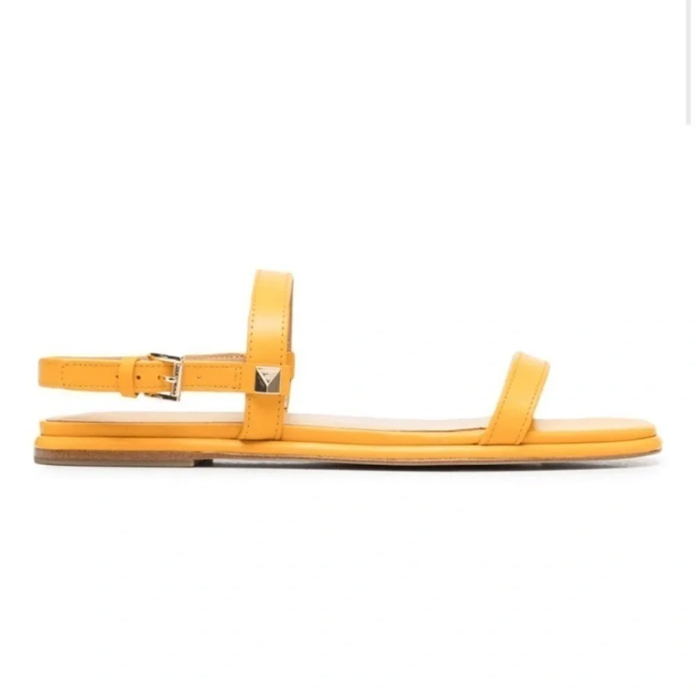Michael Kors Flat-Leather Sandal-Yellow